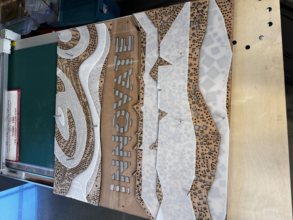 Laser-cut INNOVATE sign from student maker project